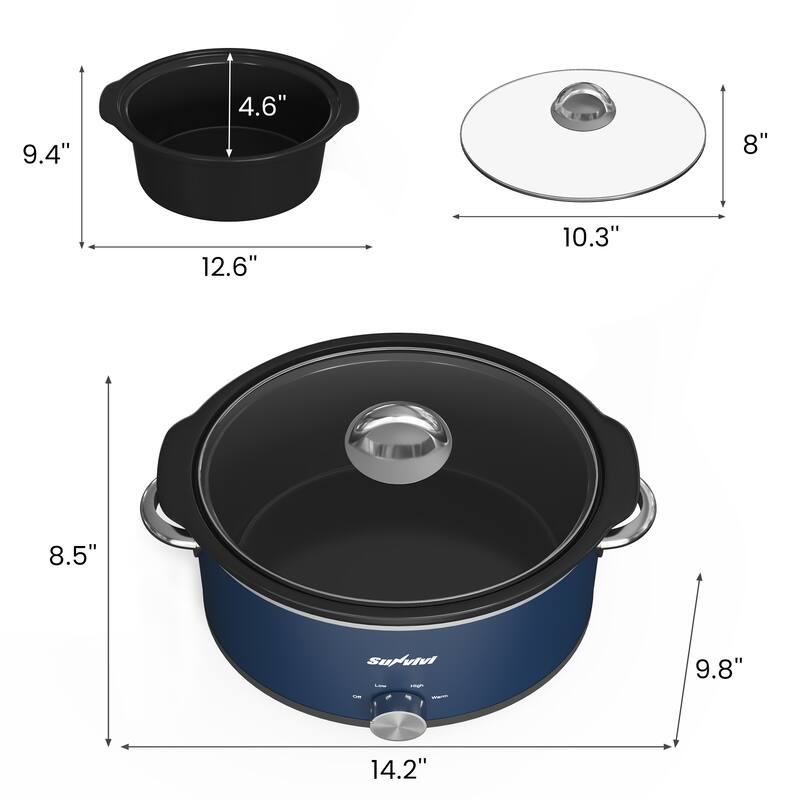 3 Quart Slow Cooker with 3 Heating Settings