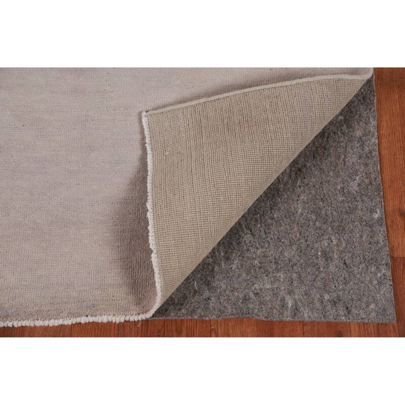Hand Knotted Oriental 100% Wool Carpet Modern Solid Greys & Charcoal Gabbeh Runner Rug - 10' 0'' X 3' 0''