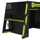 preview thumbnail 43 of 45, Full Size Gaming Loft Bed with Bulit-in Desk and RGB Light, Wooden Loft Bedframe with Multi-storage Shelves and Ladder for Kids