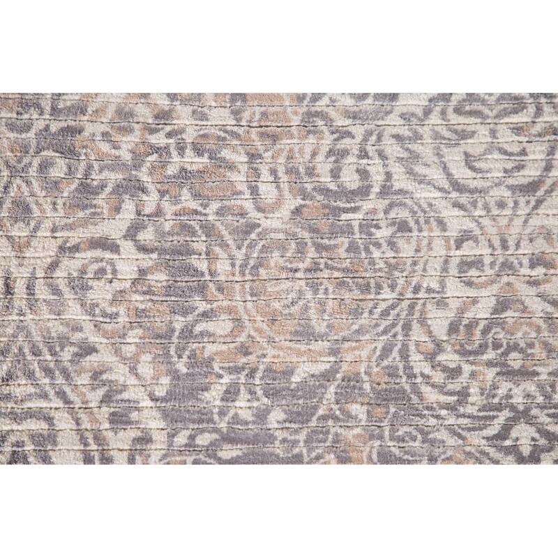 Striped Abstract Accent Rug Hand-Knotted Oriental Wool Carpet - 3'10"x 5'10"