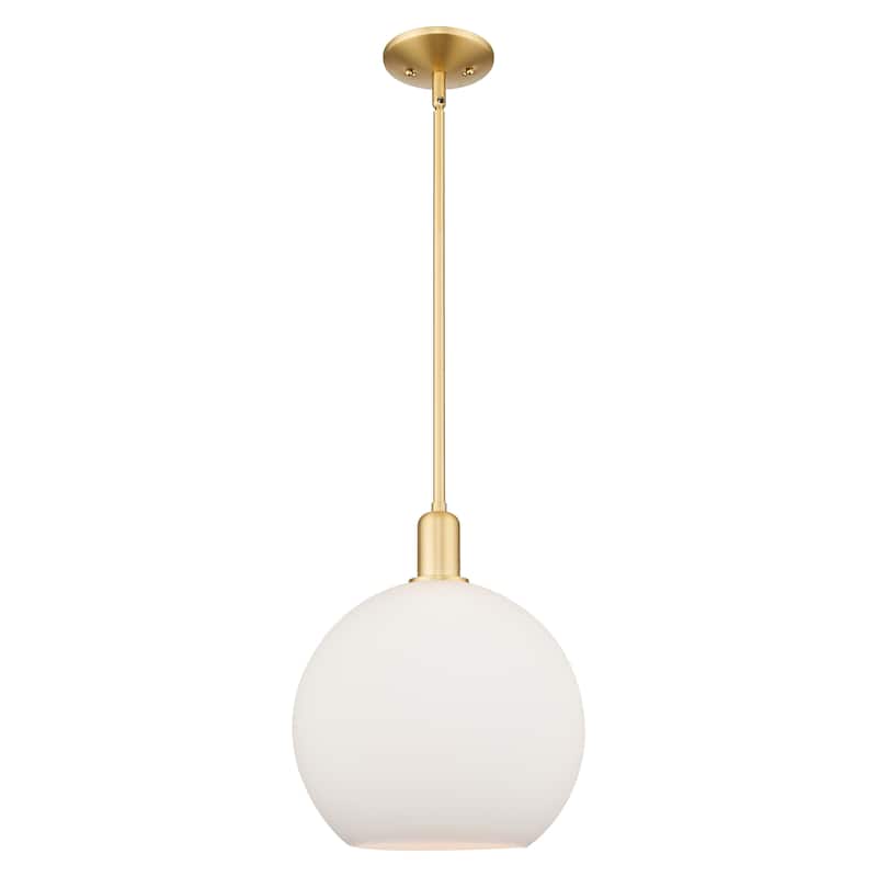 Innovations Lighting Endless Possibilities Arcadia - Athens - 1 Light 12" Stem Hung Mini Pendant - Satin Gold/Matte White