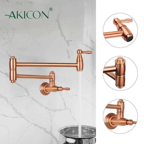 Coppe Ose Gold Pot Fille Faucet Wall Mount, Bass Mateial