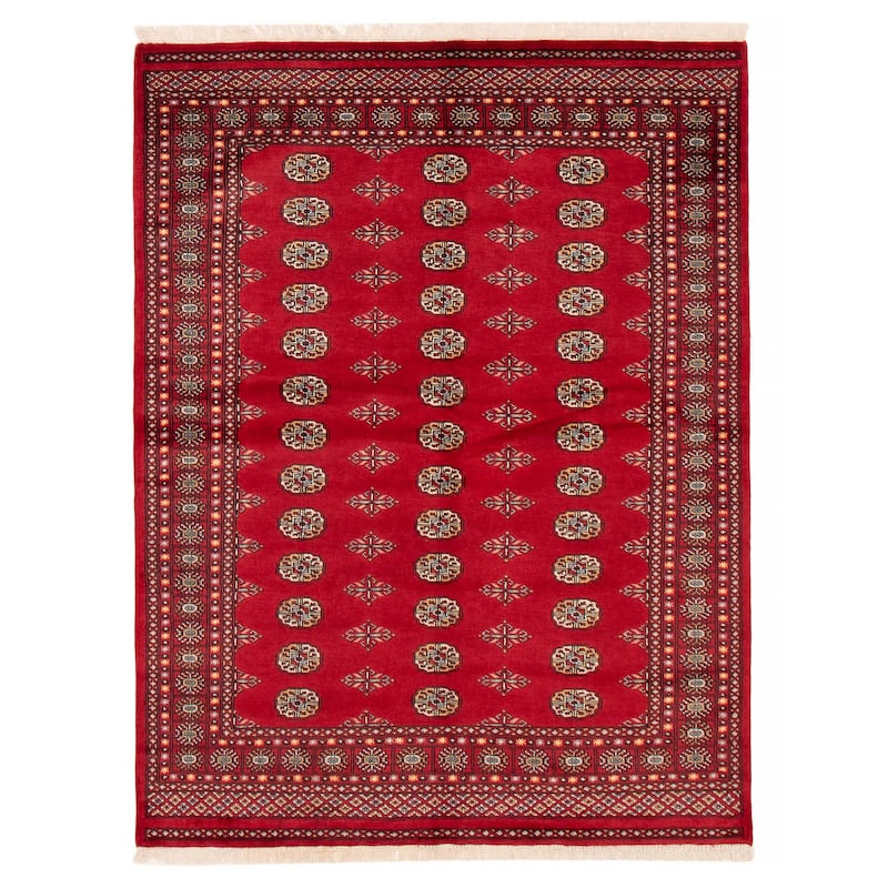 ECARPETGALLERY Hand-knotted Peshawar Bokhara Red Wool Rug - 5'7 x 8'0 - 5'7 x 8'0 - Red