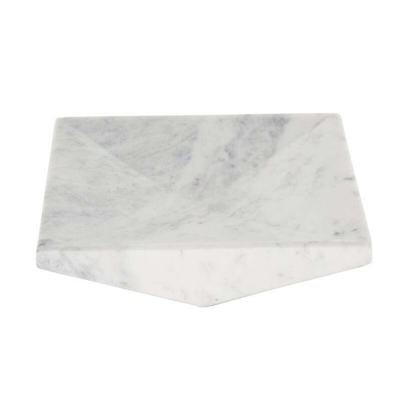 White Marble Square Geometric Living Room Decor Tray