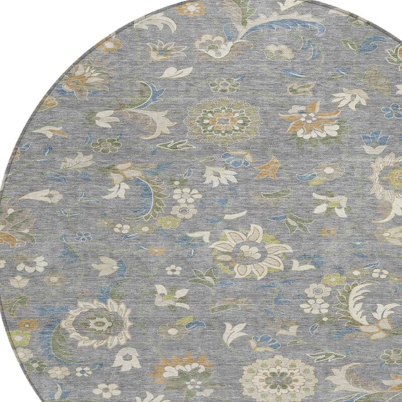 HomeRoots Floral Transitional Rectangle Outdoor Rug