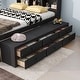 preview thumbnail 16 of 28, Full Size Wood Platform Bed with Bookcase Headboard and 6 Drawers
