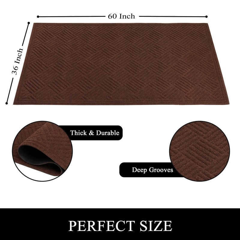 A1HC All Weather Durable Polypropylene Non Slip Backing Rubber Door Mat