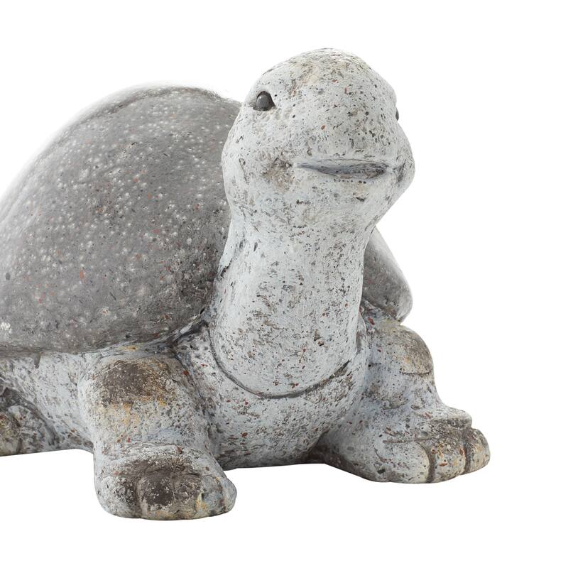 White Polystone Indoor Outdoor Turtle Decorative Garden Sculpture