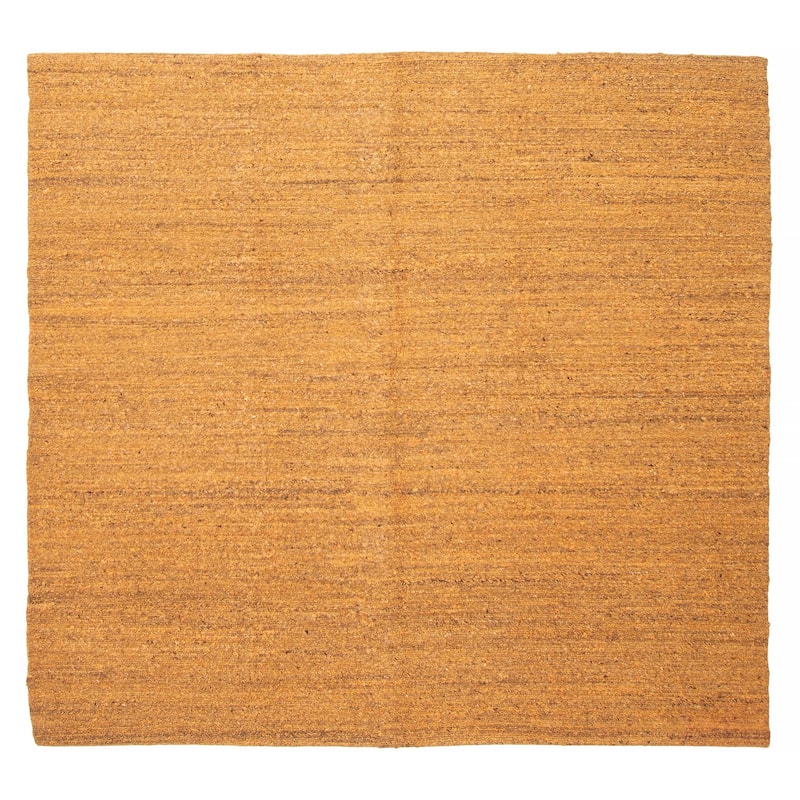 ECARPETGALLERY Flat-Weave Natural Orange Wool Tapestry Kilim - 6'3 x 6'8 - Light Orange - 6'3 x 6'8