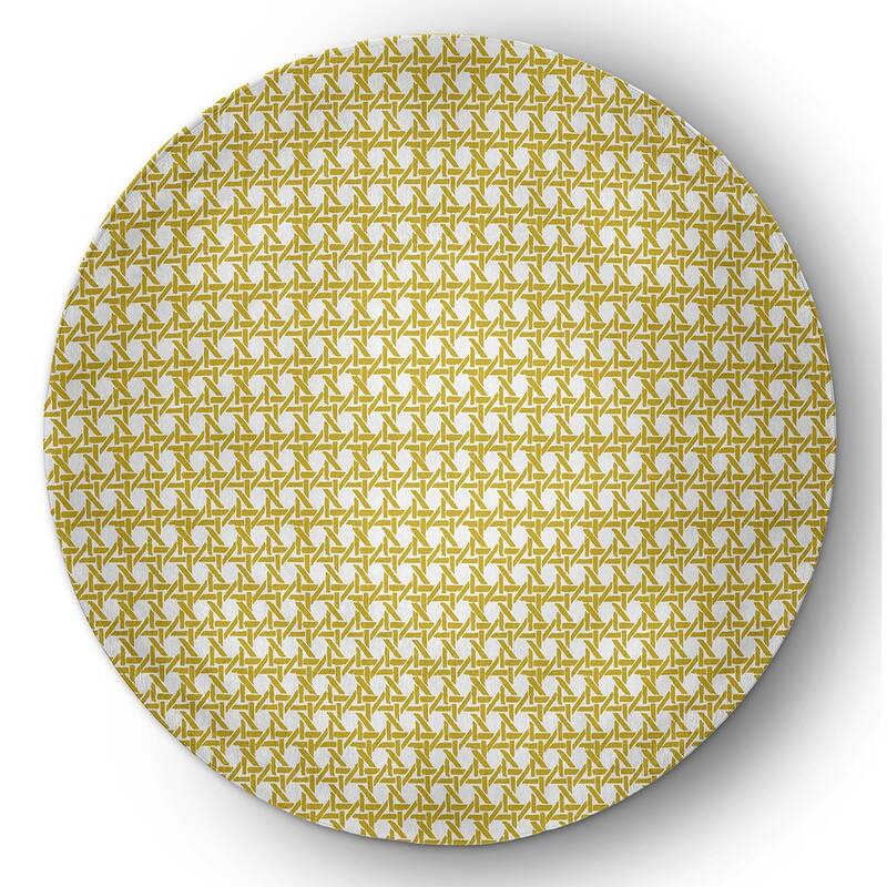 Rattan Geometric Rug