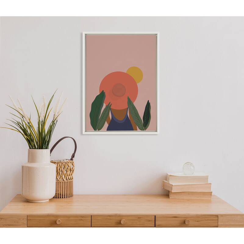 Kate and Laurel Sylvie Tropical Girl Framed Canvas by Oris Eddu