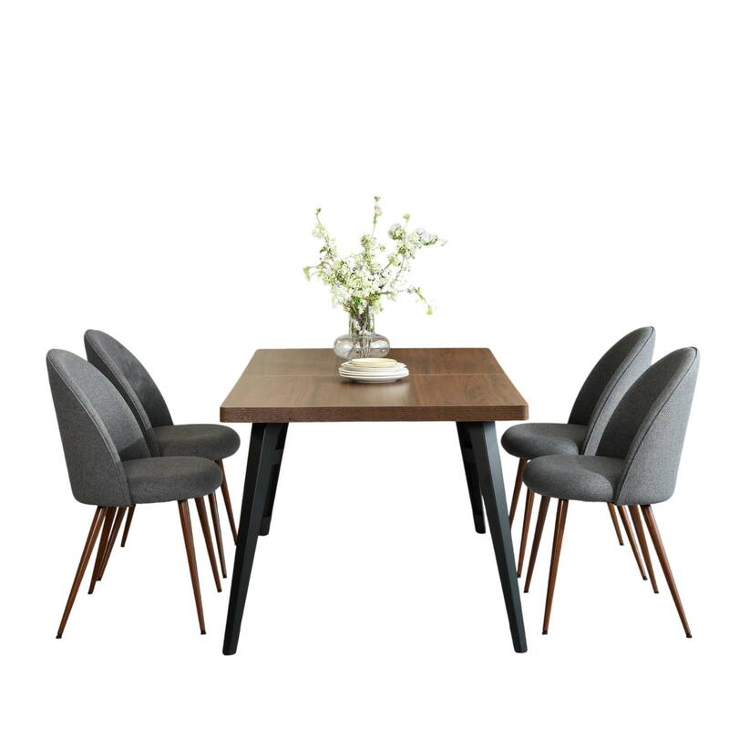 Homy Casa 5-Piece Modern Dining Set with Rectangular Table and 4 Upholstered Chairs