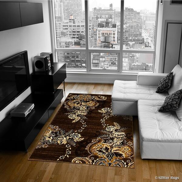 Shop Brown Allstar Modern Contemporary Woven Rug Drop Stitch Weave Technique Carved Effect Vivid Pop Colors 7 10 X 10 Overstock 11669820