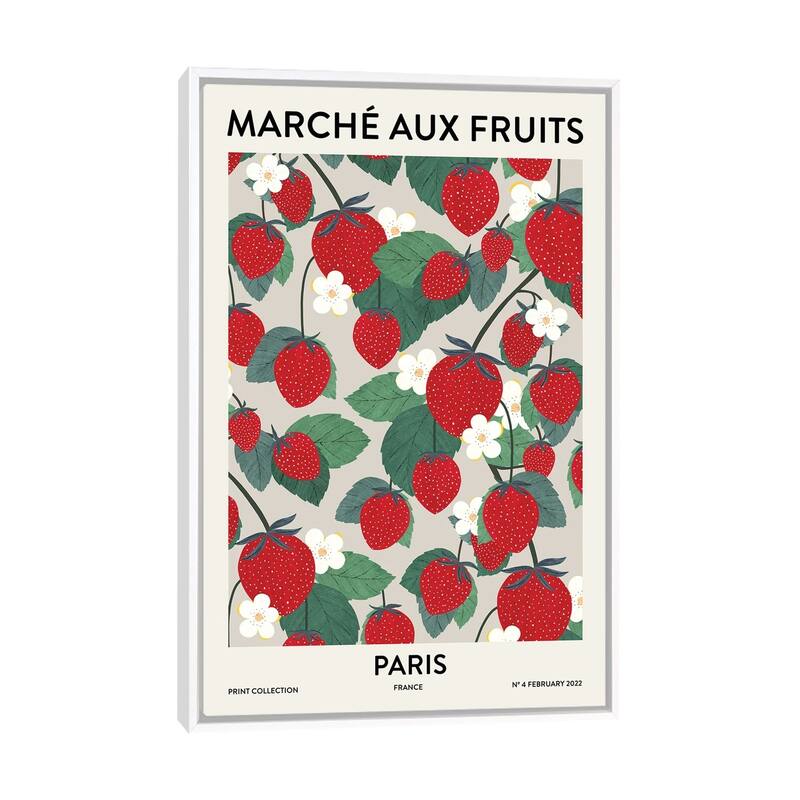 iCanvas "Fruit Market Paris" by Ana Martinez Framed - White - 48x32