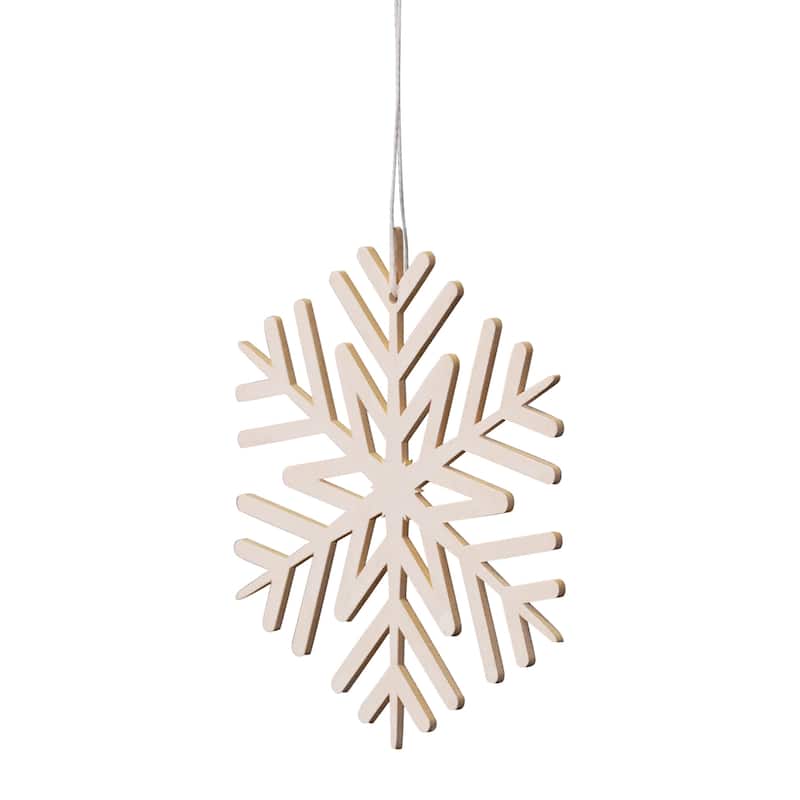 Cut-Out Snowflake Wooden Christmas Ornaments - 5" - Set of 8