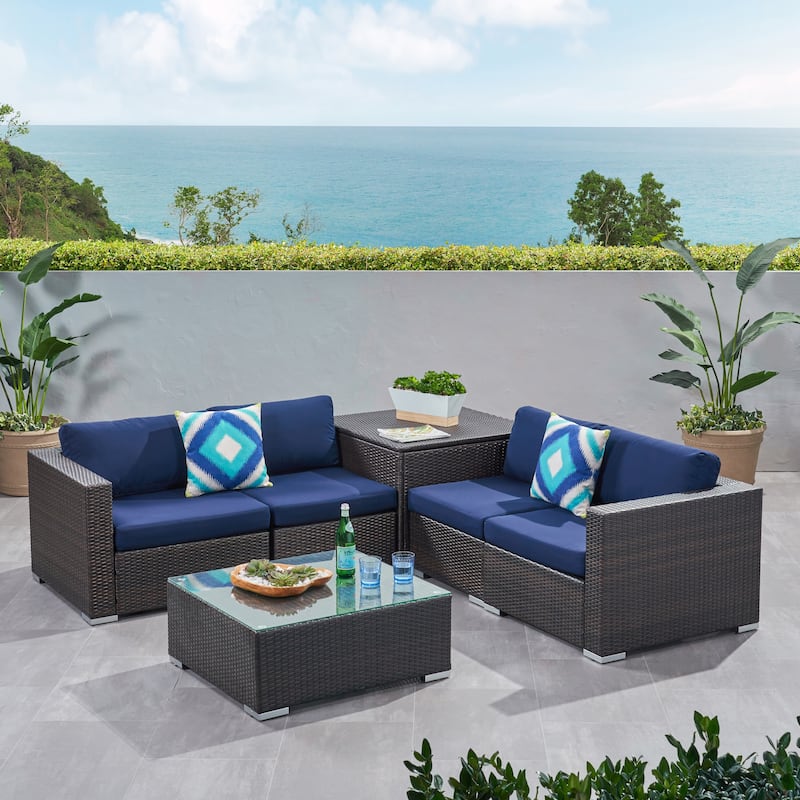 Santa Rosa Outdoor 6-piece Wicker Sectional Sofa by Christopher Knight Home