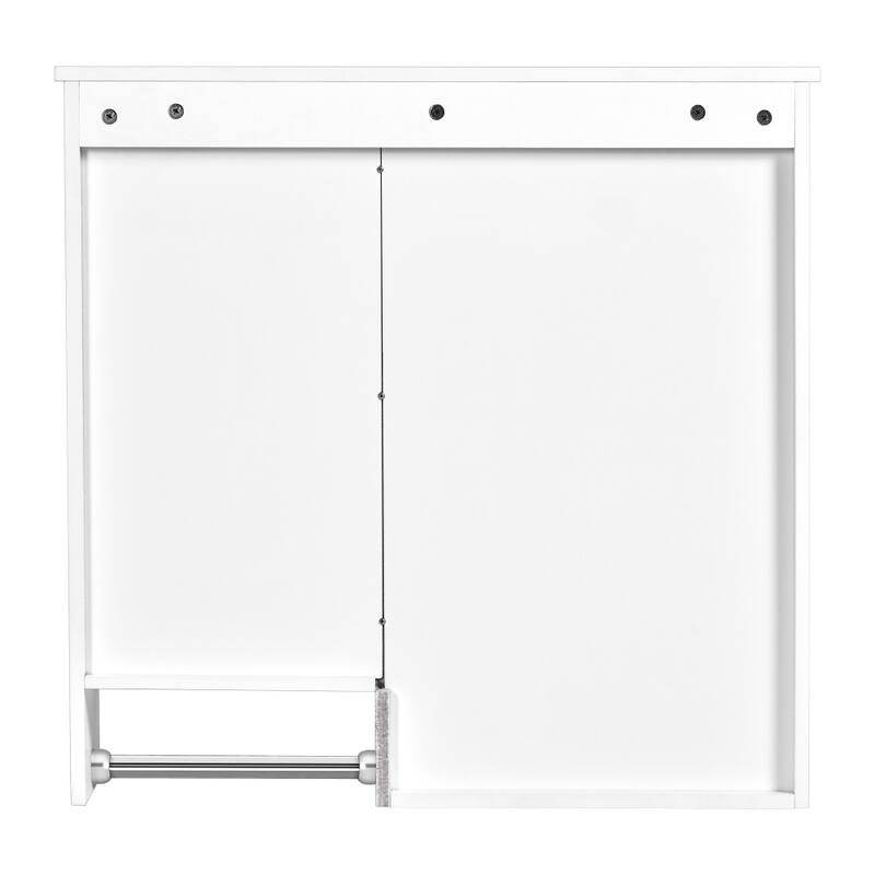 29'' x 28'' Wall Mounted Bathroom Medicine Cabinet with Mirror and Towels Bar