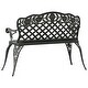 preview thumbnail 5 of 19, vidaXL Patio Bench 42.5" Cast Aluminum - 42.5" x 23.6" x 32.7"