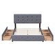 preview thumbnail 3 of 12, Queen Size Murphy Bed Wall Bed w/ Drawer & a set of Sockets & USB Ports, Pulley Structure Design for Kids Teens Adults,Dark Gray