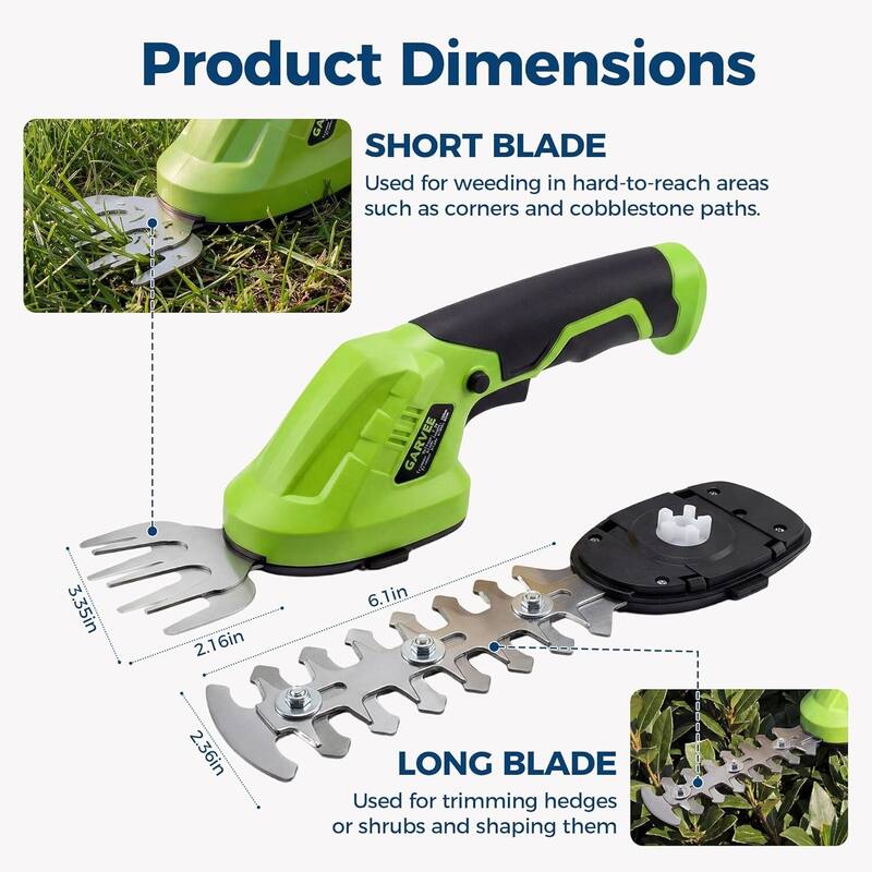 Lightweight 2 in 1 Electric Handheld Cordless Grass Trimmer Hedge Shears/ Grass Cutter