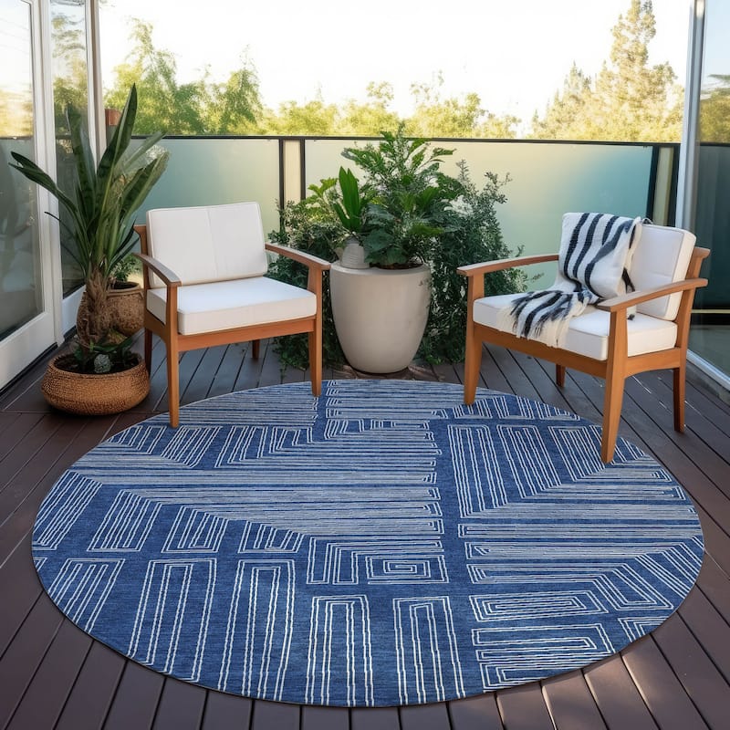 Machine Washable Indoor/ Outdoor Contemporary Stack Chantille Rug