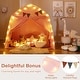 preview thumbnail 4 of 6, Pink Extra Large Playhouse Tent with String Lights Perfect for Kids - 62" x 38.5" x 58" (L x W x H)