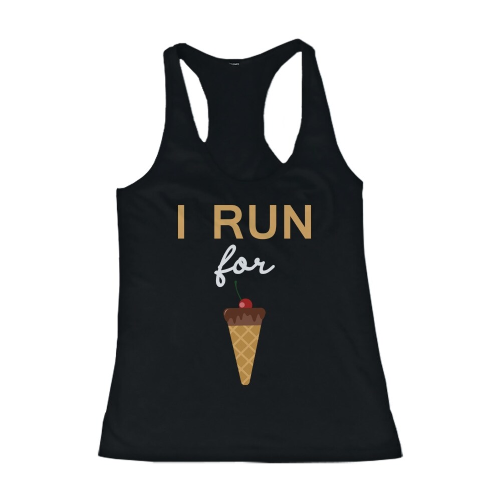 Shop Funny Design Tank Top I Run For Ice Cream Gym Clothes