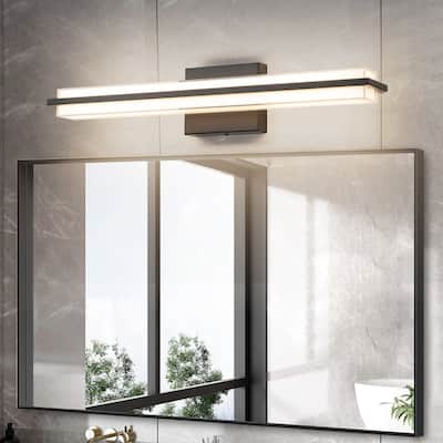 Contemporary Dimmable LED Rectangular Vanity Wall Sconce 24.6in