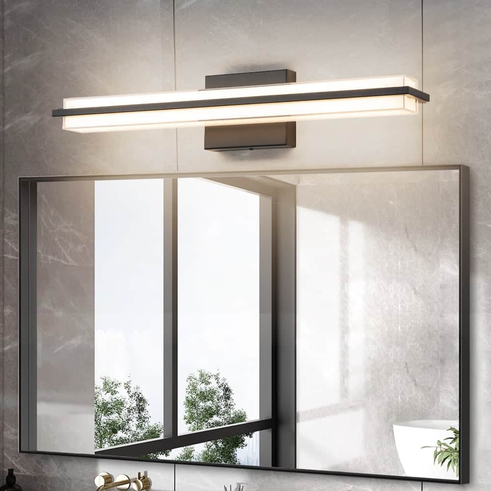 Contemporary Dimmable LED Rectangular Vanity Wall Sconce 24.6in