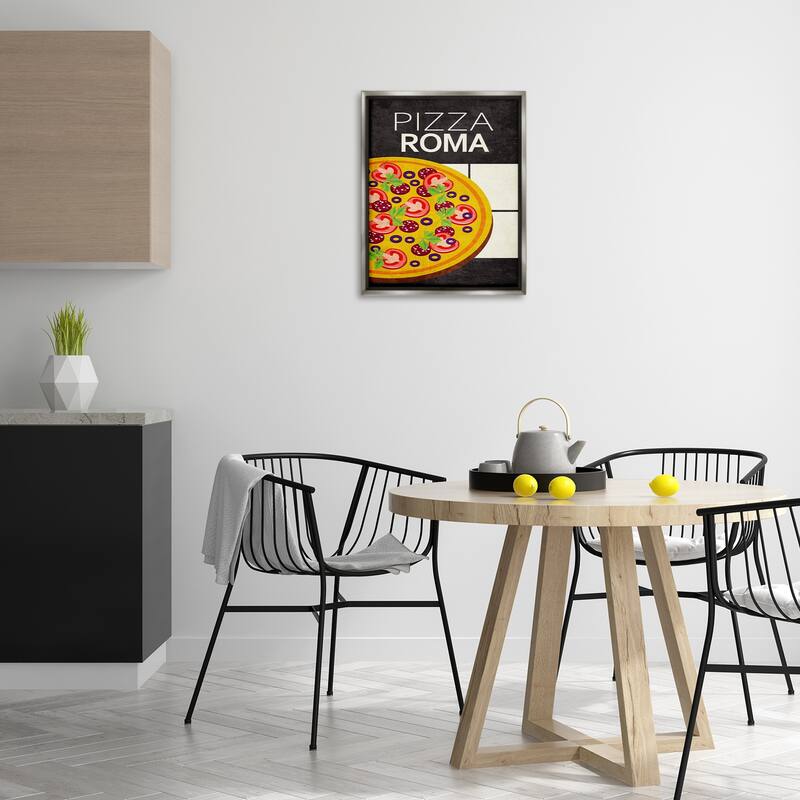 Stupell Pizza Roma Classic Kitchen Framed Floater Canvas Wall Art Design By Kim Allen
