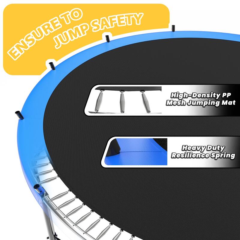 16FT Outdoor Trampoline for Kids and Adults, Pumpkin Trampolines with Curved Poles,Heavy Duty Trampoline