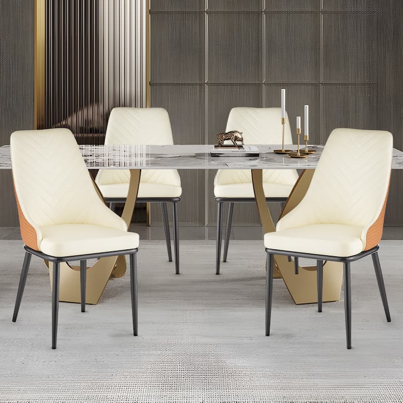 Faux Leather Upholstered Dining Chairs, Set of 4 - 18.1"W x 21.3"W x 36.6"H