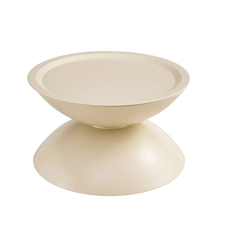 Round Storage Coffee Tables with Metal Frame (Set of 2)