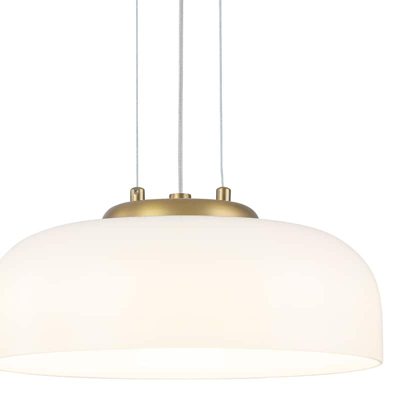 Single Light LED Pendant with Milky White Glass Shade Dimmable Modern