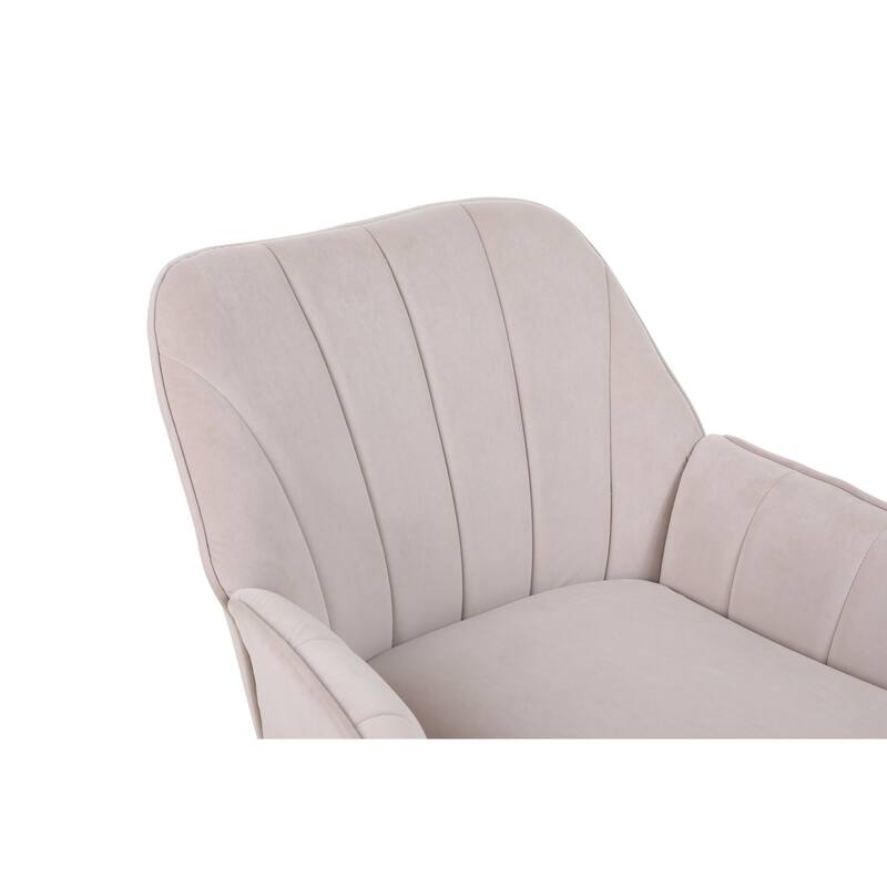 Modern Mid-Century Accent Chair, Velvet Sherpa Armchair with Upholstered Seat, Comfy Lounge Chair