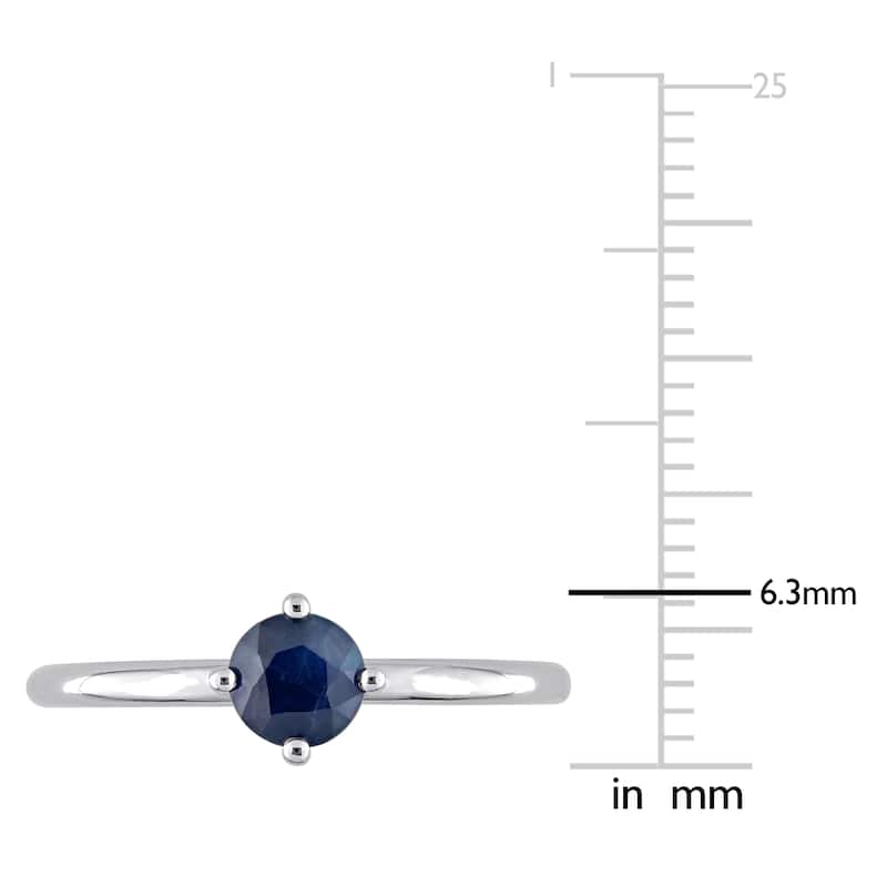 Miadora 10k White Gold Sapphire Solitaire Stackable Ring