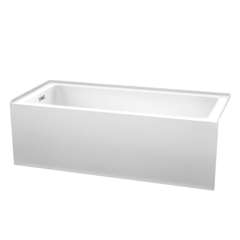 Grayley 66-Inch x 30-Inch Alcove Bathtub in White with Options - Left Drain - White, Polished Chrome Trim