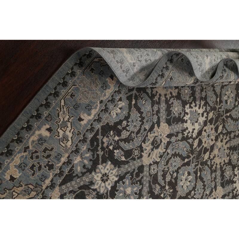 Silver Washed Turkish Ziegler Wool Area Rug Living Room Carpet - 6'7" x 9'10"