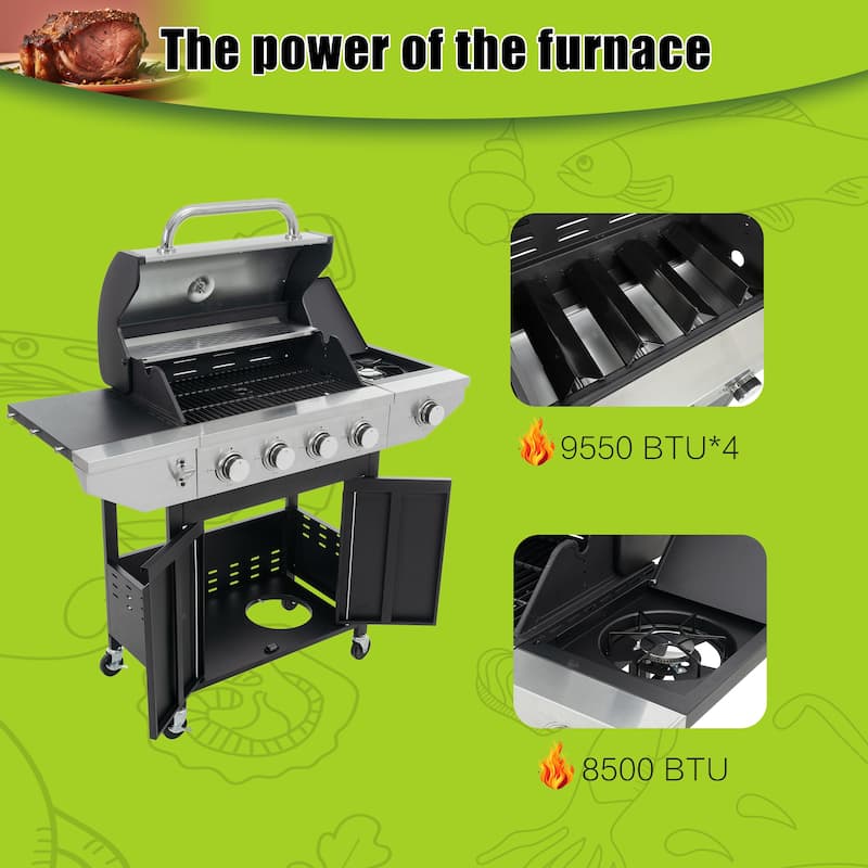 5-Burner Barbecue Gas Grill