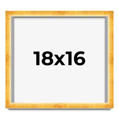 18x16 Shadow Box Frame Gold | 1.625 Inches Deep Real Wood Traditional