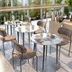 preview thumbnail 2 of 13, Marble Top Round Dining Table with Metal Legs for Dining Room Kitchen