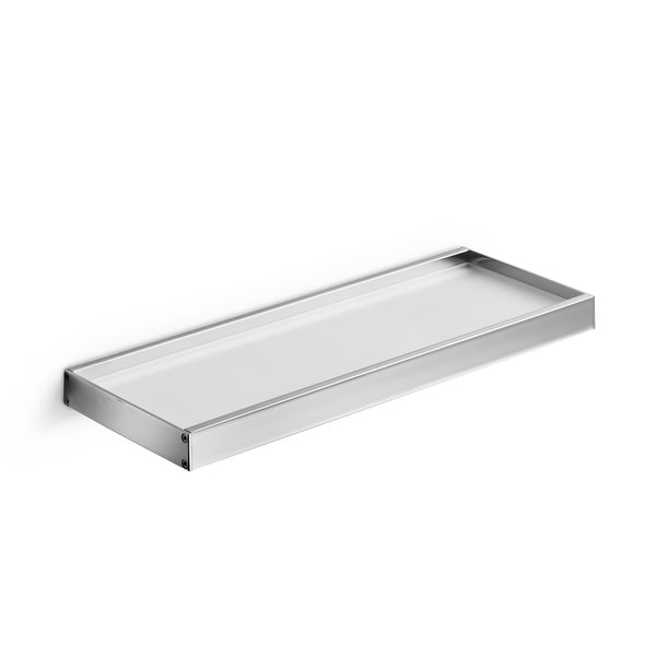 WS Bath Collections Skuara 52834.29 15.7" Frosted Glass Towel Shelf from the Skuara Collection - Polished Chrome