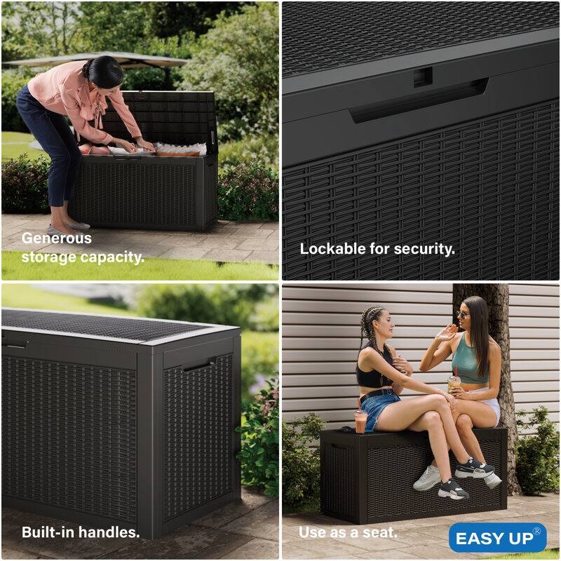 Outdoor Patio Storage Resin Lockable Deck Box