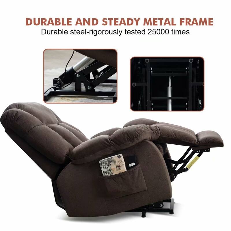 Heavy Duty Power Lift Recliner Chair for Elderly with Overstuffed Design