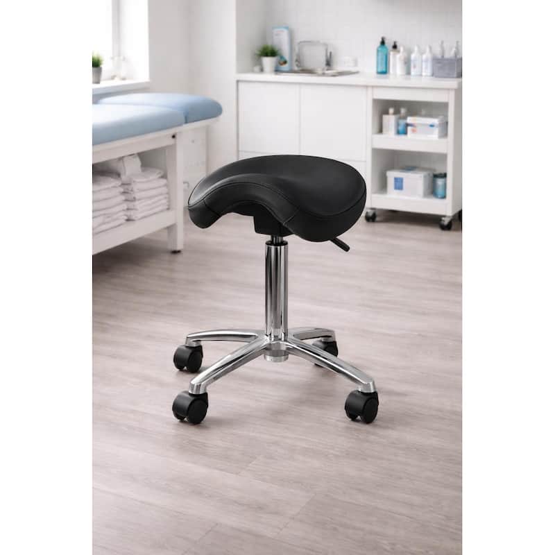 Adjustable Saddle Stool Tilt Backless Chair With Wheels Salon Dental Hygienist Rolling Dentist Clinical Hospital Lab Exam