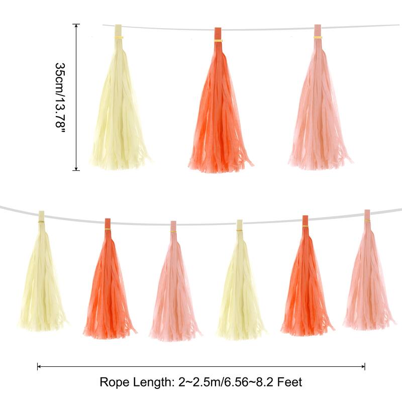 15Pcs Tassel Garland Banner with Rope