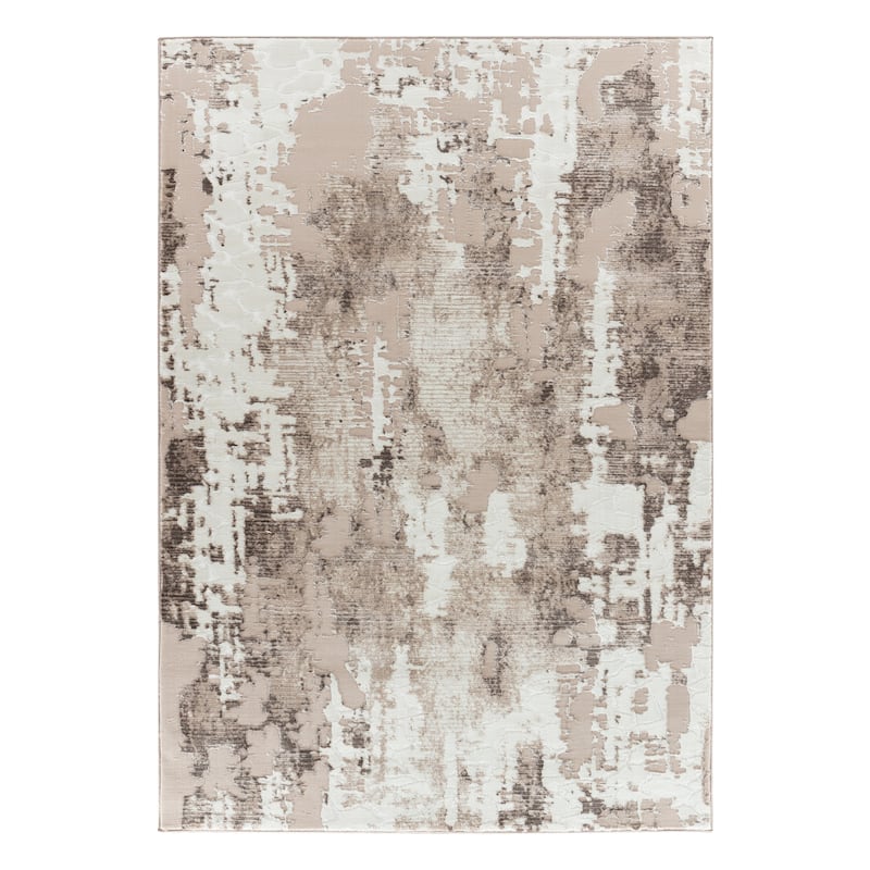 Petra Collection Abstract Area Rug - 8'1'' X 10'5'' - Vison/Beige