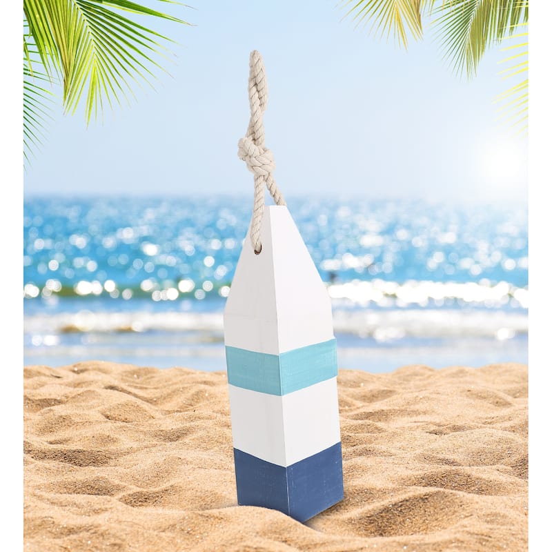 CoTa Global Blue Mist Buoy Nautical Decor with Rope Hanger - 10.5 Inch