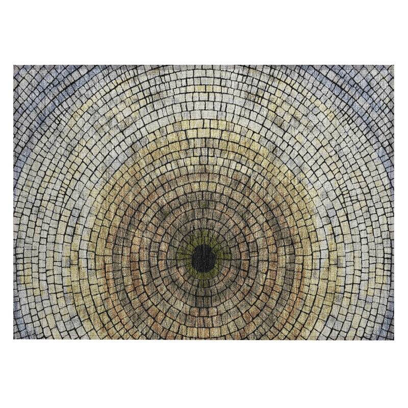 Machine Washable Indoor/ Outdoor Mosaic Rome Chantille Rug