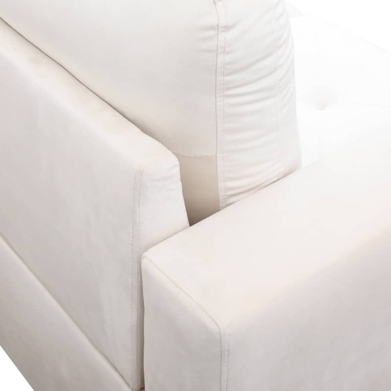 66.5" White Flannel 3-Piece Living Room Sofa Set